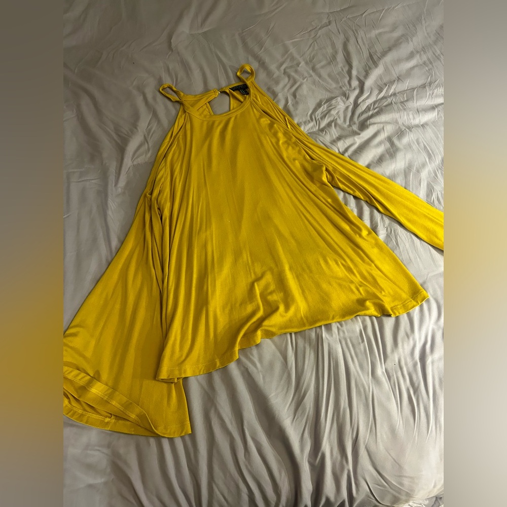 Yellow boho shirt. Arms are cut out and wide length. Size 2x